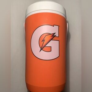 GATORADE 64 oz Cooler Water Bottle Jug White Orange Handle